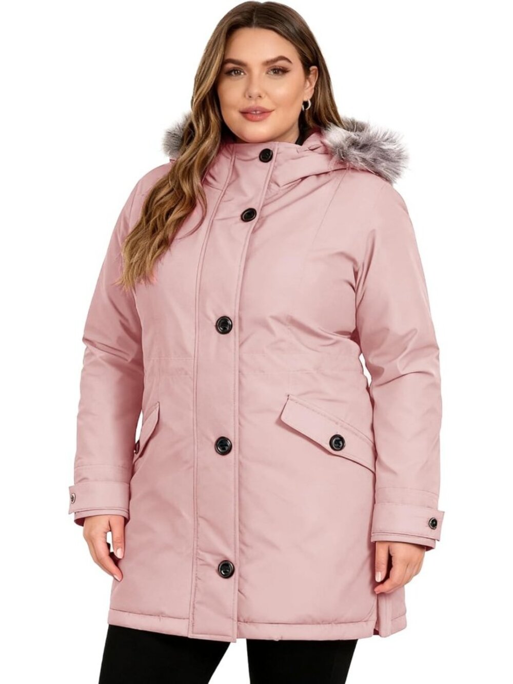 Plus Size Thick Winter Parka Jacket with Hood for Women - Warm & Stylish